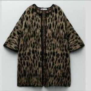 Zara special edition leopard sweater coat
